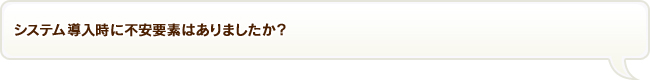 システム導入時に不安要素はありましたか？
