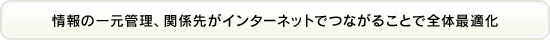 情報の一元管理、関係先がインターネットでつながることで全体最